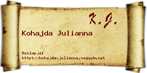 Kohajda Julianna névjegykártya